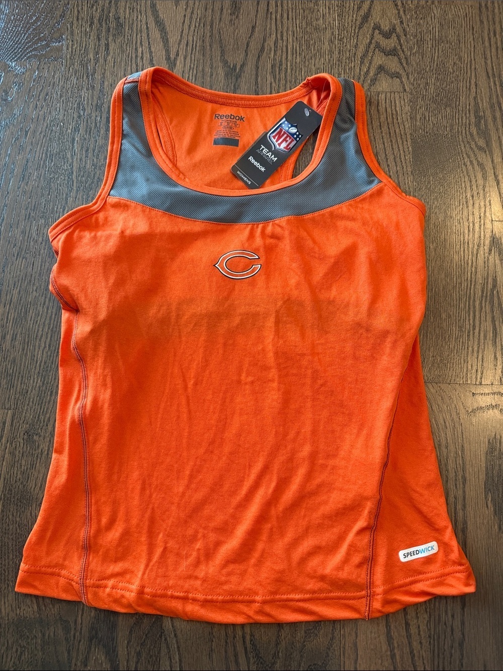 NWT Reebok Women's Chicago Bears Orange Tank with Gray Yoke size XL